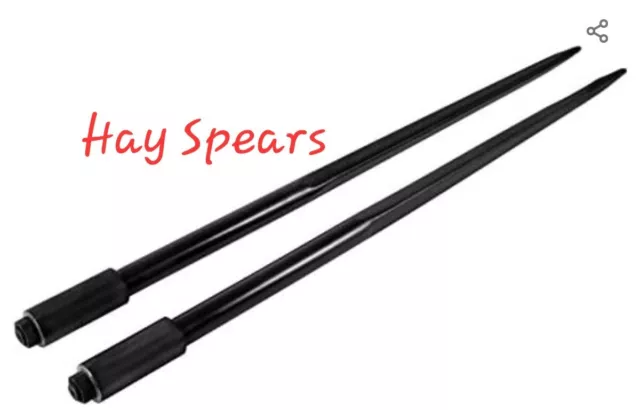 Mophorn Hay Spears 49" Wide Spike Fork Tine Black Coated Attachment Sleeve New
