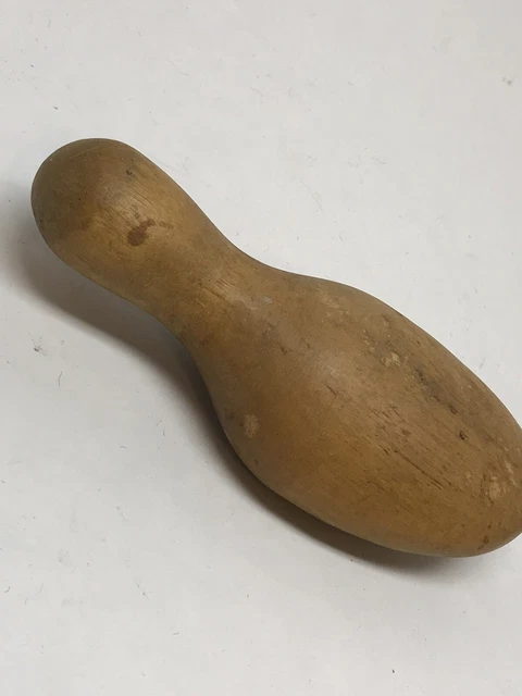 Antique American Primitive Carved Wood Sock Darner Sewing Tool