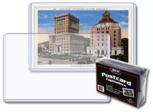 Pack / 25 BCW 5.875 x 3.75 Rigid Hard Plastic Postcard Topload Holders protector