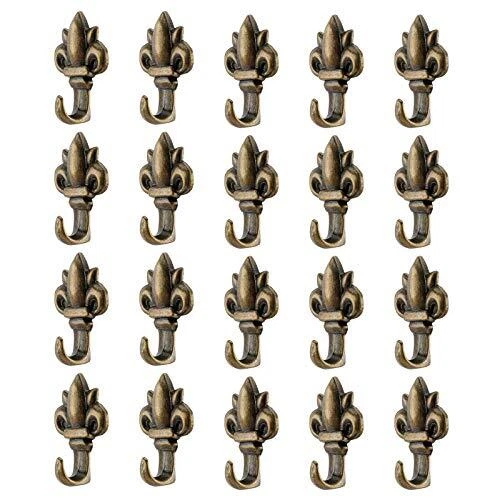 Tysun 20 Pcs Zinc Alloy Push Pin Hooks for Hanging Flower Shape Wall Hooks
