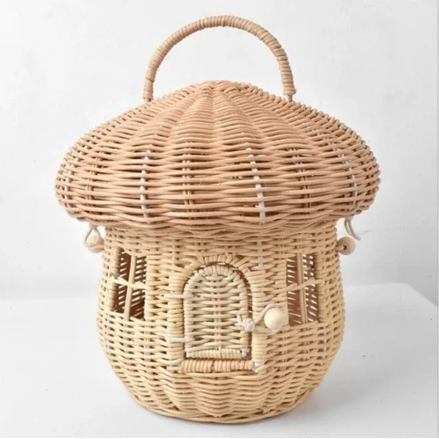 Mushroom Wicker Picnic Basket