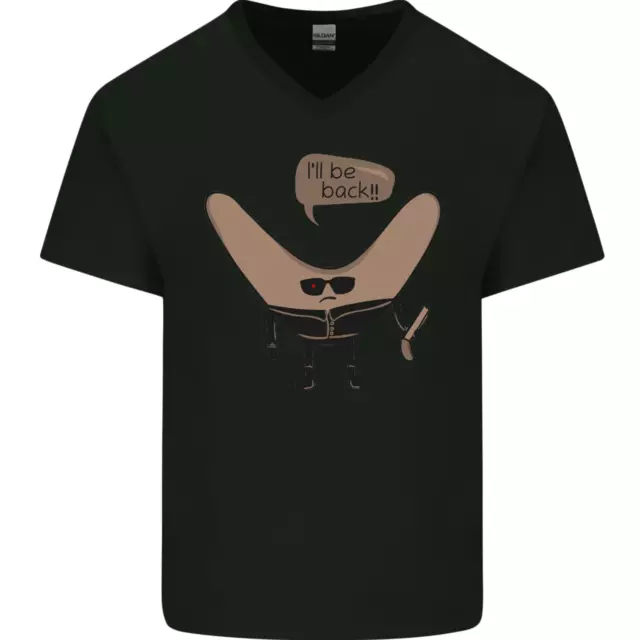 Boomerang Ill Be Back Funny Movie Parody Mens V-Neck Cotton T-Shirt
