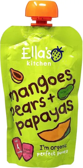 Ella's Kitchen Organic Purees Mangoes + Pears + Papayas 120g Free Shipping World