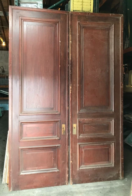 Antique Pair Large Thick Wood 36X108 Pocket Door Room Dividers Old VTG 237-23B 13