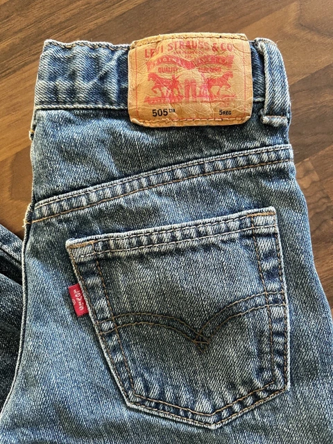 LEVI'S Ragazzi 505 jeans regolari dritti 4 - 5 anni denim blu età 5