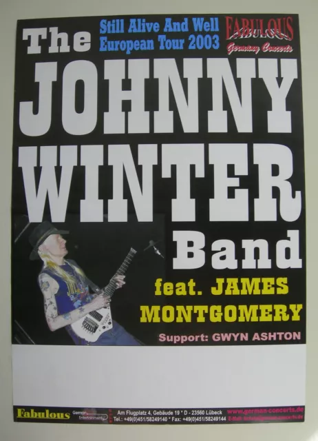 Johnny Winter Concert Tour Poster 2003