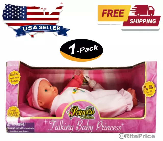 Talking Baby Princess 10" Collection Realistic Newborn Features For Kids - New