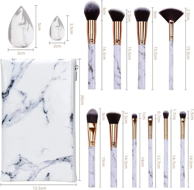 Pennelli Make Up professionali Set di 10 pennelli trucco,morbide e inodori,2 spu