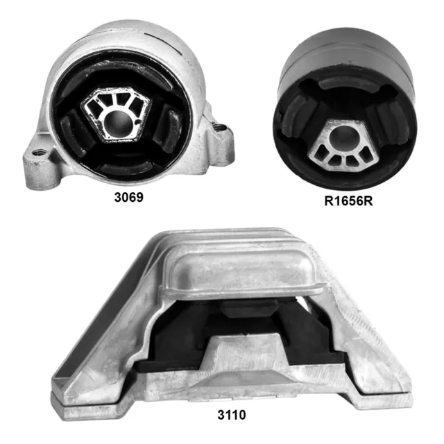 Engine Mount, Trans Mount & Trans Mount Bushing 3PCS for Pontiac Torrent 3.4 AT