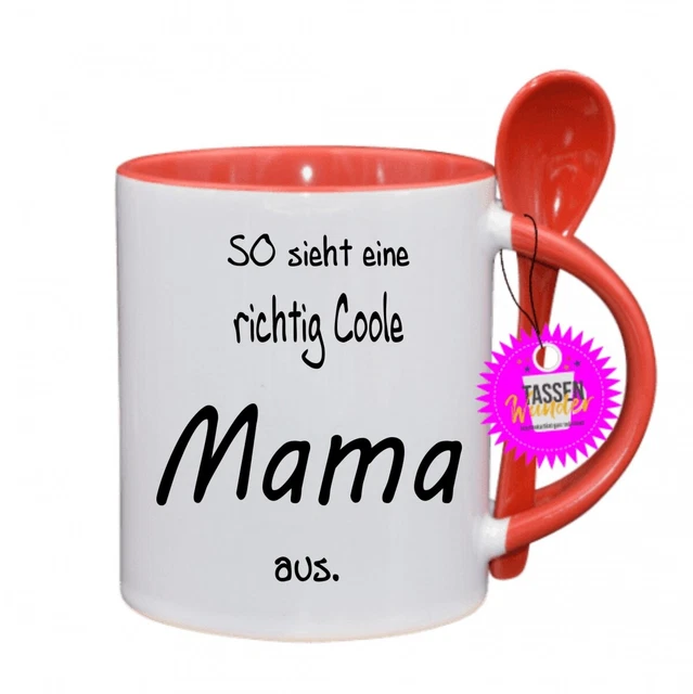 SO SIEHT EINE richtig Coole Mama aus Lustige Tasse mit SpruchSprüche