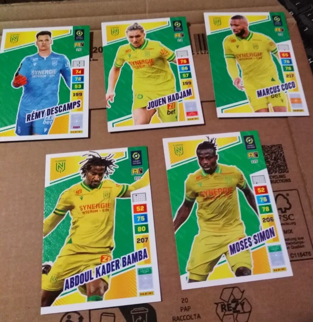 Panini  Adrenalyn  Ligue 1  2023 2024   FC Nantes  N°  210 214 218 222 225