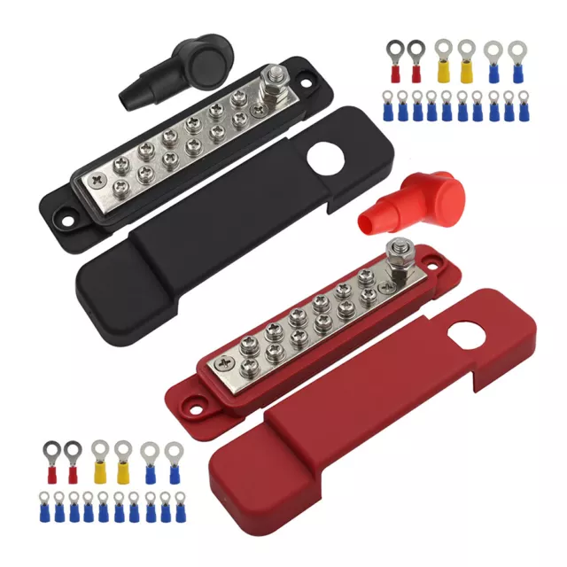 DC 48V 12P Barre Cablaggio Busbar con Coperture + Terminali Anello per Auto Yacht