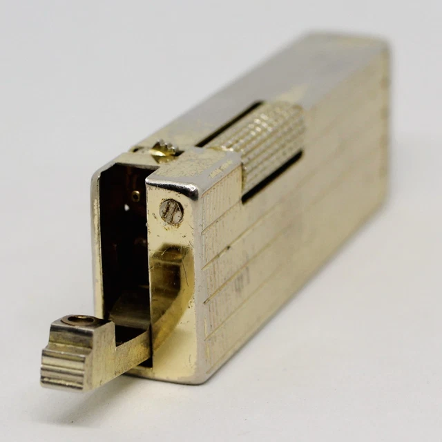 Vieux Briquet à Gaz Oskar Electra 760 Doré Avec Sa Boîte D'origine