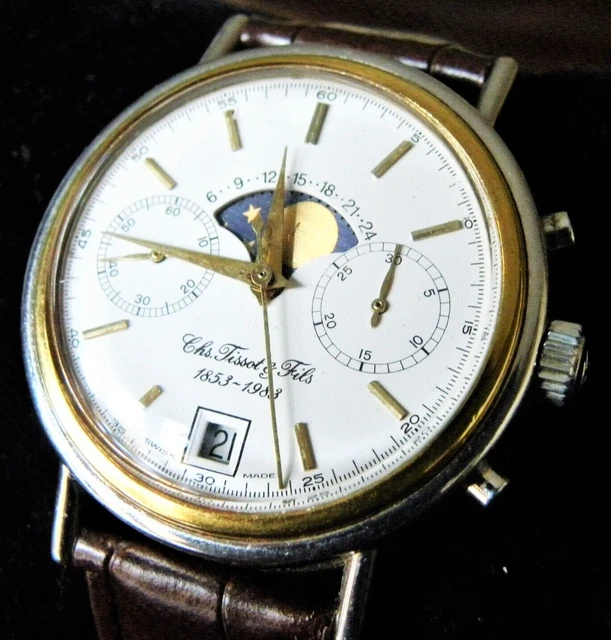 Orologio Da Uomo FORSINING Al Quarzo Con Fasi Lunari – Quadrante Cronografo, Cinturino In Pelle, Impermeabile E Luminoso, Oro
