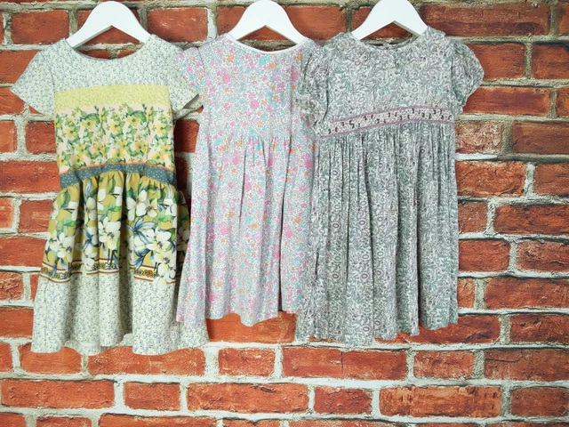 Girls Bundle Aged 4-5 Years 100% Next Floral Summer Party Dresses Yellow 110Cm