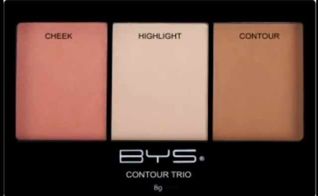 BYS Contour 8g Palette Trio Sweet Face Highlight Makeup Cosmetics w/ 3 Shades