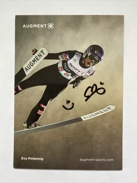 original Autogrammkarte Skispringen Eva Pinkelnig