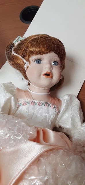 Heritage Signature Collection Porcelain Doll "Laura Sitting Ballerina With Bear"
