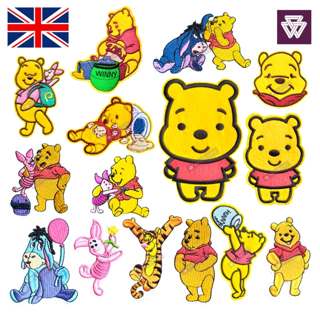POOH Aufbügeln Aufnähen Stickaufnäher, Winnie Ferkel Esel Tigerbär Schweinchen