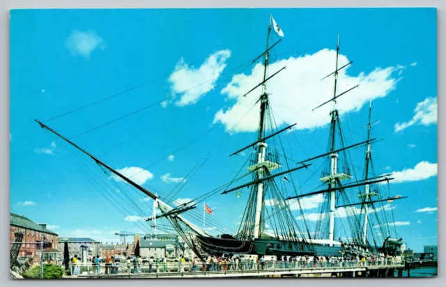 Postcard USS Constitution Old Ironsides Charlestown Navy Yard, Boston, MA E3