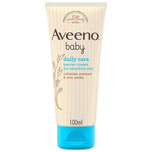 Aveeno Baby Daily Care Barrier Cream Sensitive Skin Colloidal Oatmeal Zinc 100Ml