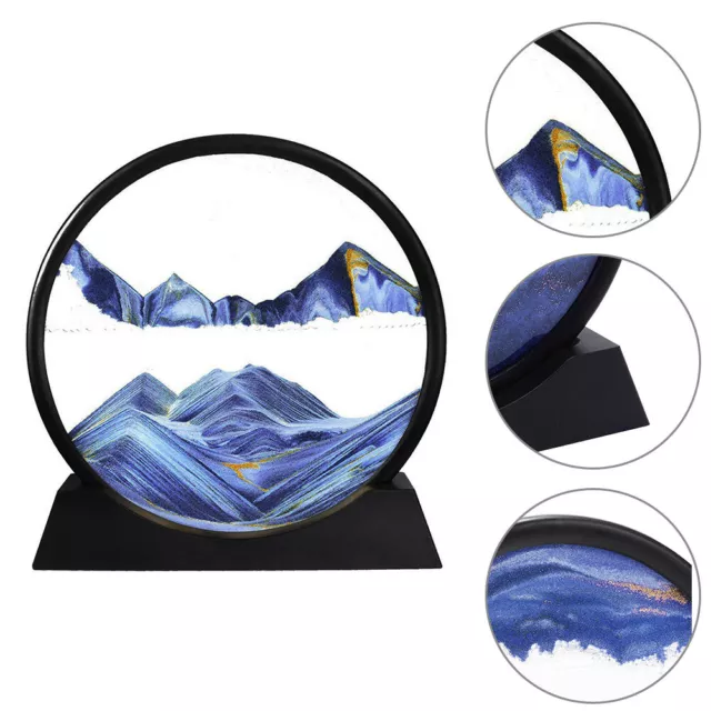 3D Round 7 inch Glass Deep Sea Sandscape Home Decor New Moving Sand Art Picture