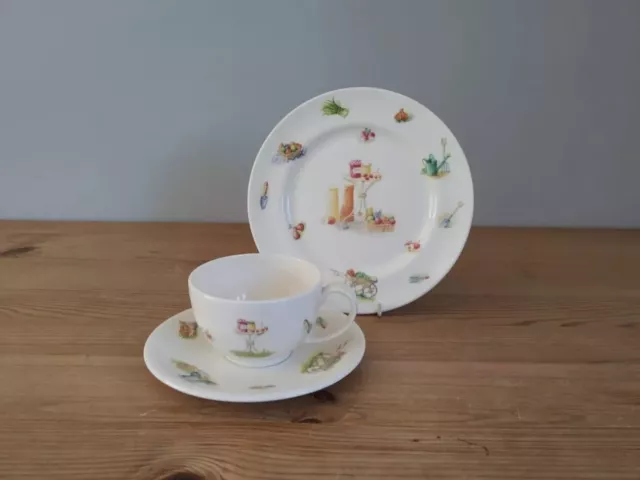 Aynsley Edwardian Kitchen Garden Trio, Cup Saucer Tea Plate