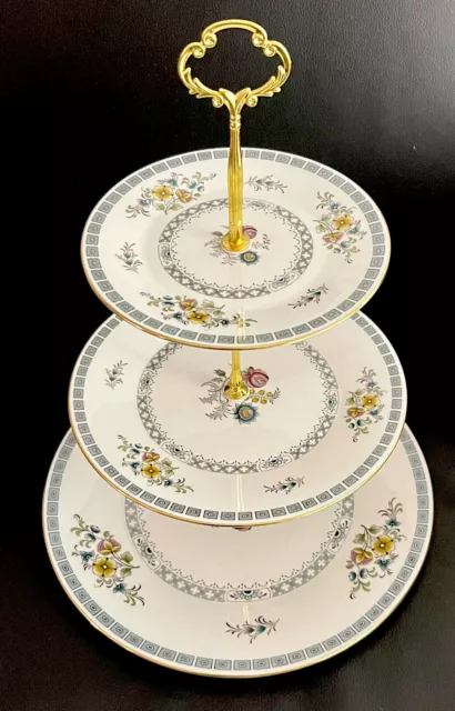 Beautiful Vintage Minton Avignon Large 3-tiered Cake Stand, England