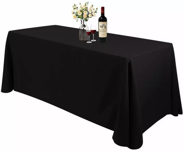 Fitted Table Cloths Cover Protector Tableclothes Wedding Trestle Party Polyester