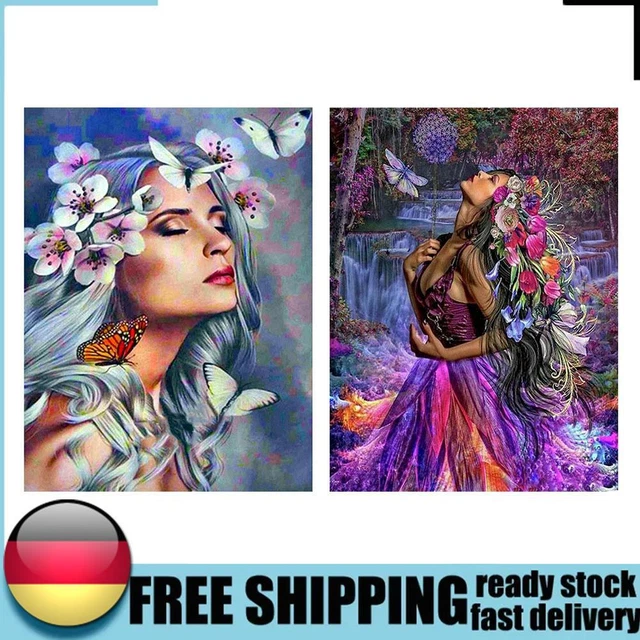 Kits de pintura al óleo de belleza mariposa por números lona imagen de pared arte hágalo usted mismo artesanías DE
