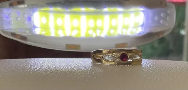 14Kt Solid Yellow Gold Ruby Ring Made In Italy