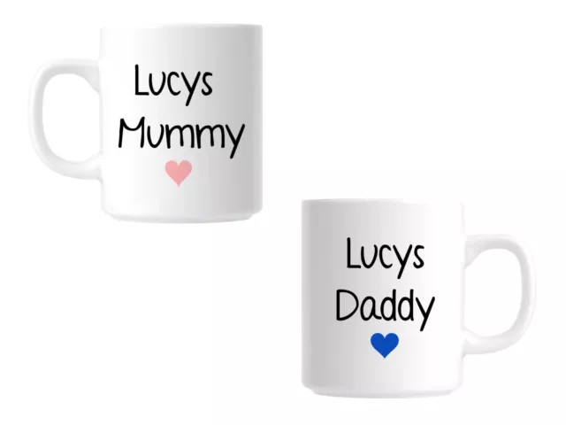 Personalised Mummy and Daddy Two Mug Gift Set
