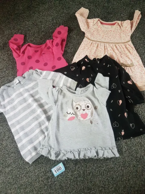 Baby Girls 3-6 Months Bundle / Tops And Dresses (B100)