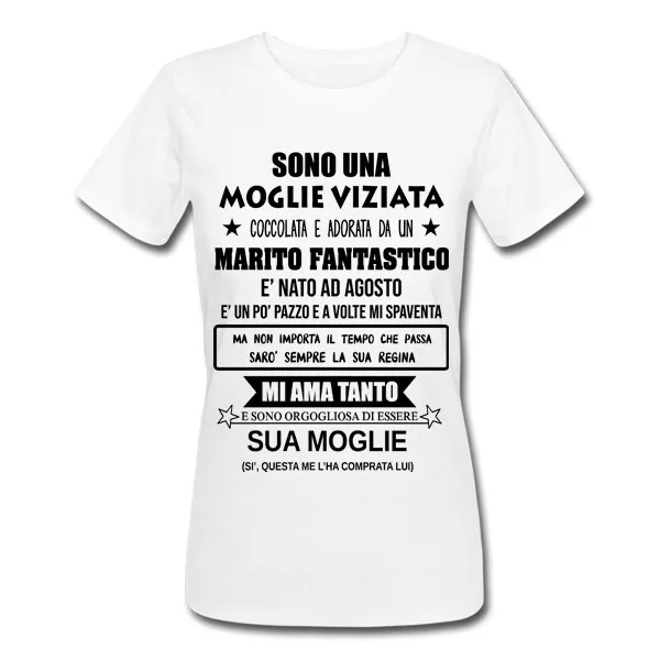 T-Shirt Maglietta Donna bianca Non mi fai paura ho un ragazzo pazzo!  Divertente, PERSONALIZZATA CON