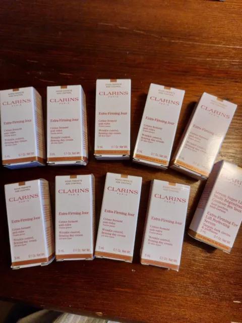 Clarins Extra Firming Jour Proben Set 9 Stück Eye Lift Serum 1 Stück