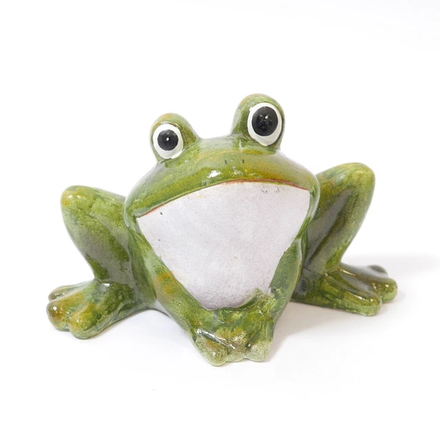 Figurine De Jardin Grenouille En Céramique 14 Cm – Décoration Verte Rigolote