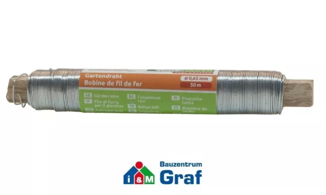 Windhager Garden Wire Pflanzendraht Bobina de Alambre Galvanizado 50m / 0.65mm #