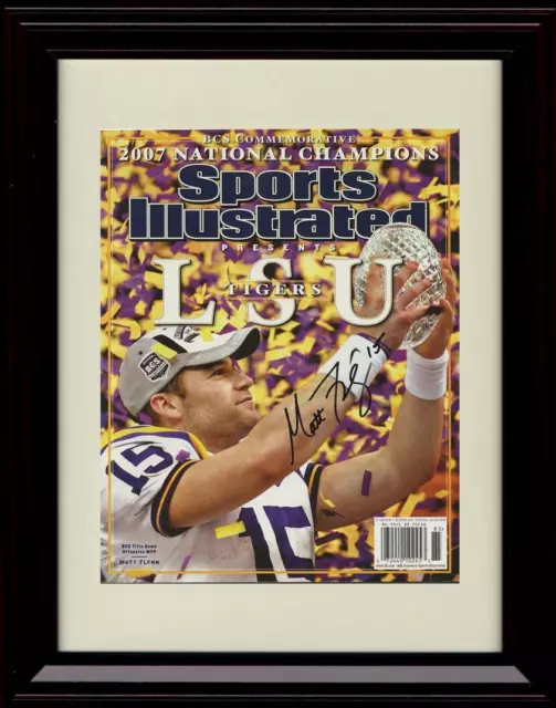 Framed 8x10 Matt Flynn Autograph Promo Print - LSU Tigers - Sports Illustrated