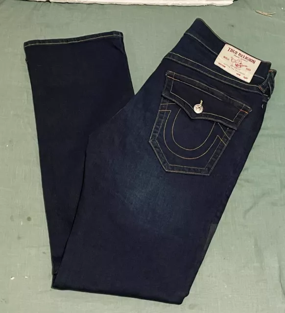 True Religion Jeans Mens RICKY RELAXED Straight Leg Dark Blue - W32” X 34” - NWT