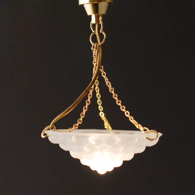 Ceiling Light With An Opaque Dimpled Shade Tumdee Dolls House Miniature 5044