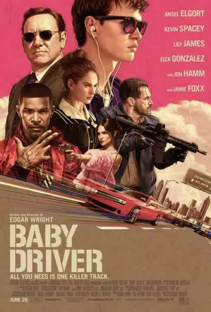 398891 Baby Driver Movie Ansel Elgort Jon Bernthal WALL PRINT POSTER AU