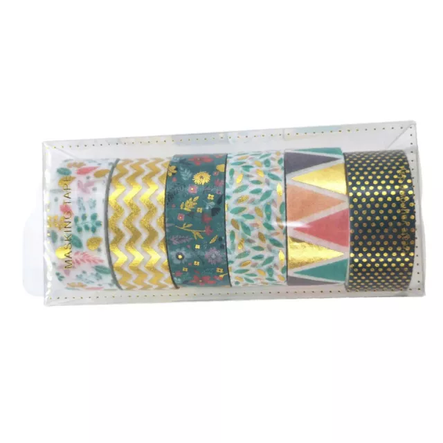 6 Rolls Pocket Tape Paper Child Leaves Pattern Masking Scrapbook Wavy Washi