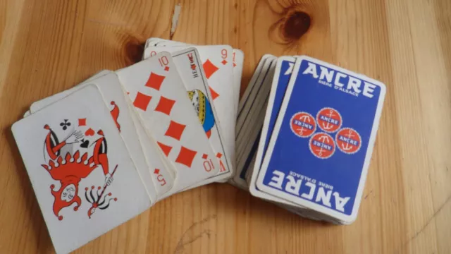 ANCIEN JEU DE CARTES publicitaire ANCRE BIERE ALSACE  "COMPLET"