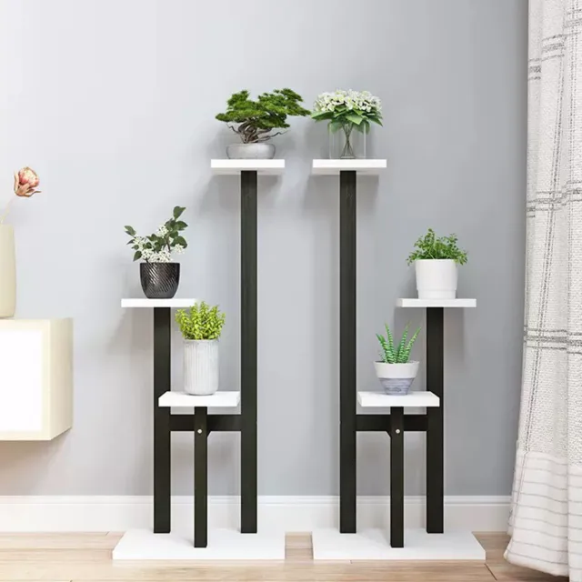 4 Tiers Wooden Flower Pot Plant Stand Ladder Shelf Display Rack Indoor Outdoor