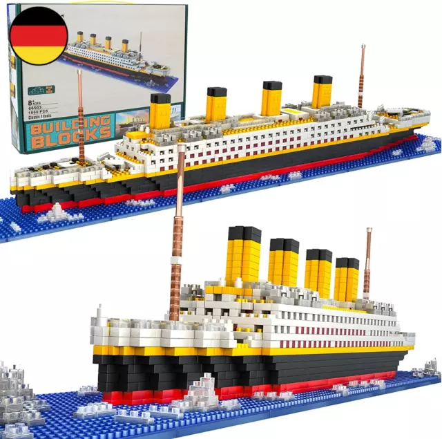 Titanic Micro Mini Bausteine Set, 1860 Stück Titanic Spielzeug Schiff Modellbau 2