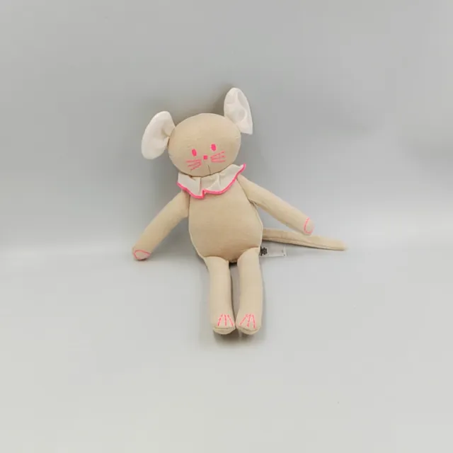 Doudou souris beige rose PETIT BATEAU - 29874