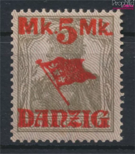 Briefmarken Danzig 1920 Mi 45II Unterdruckspitzen nach unten postfrisch (9910784