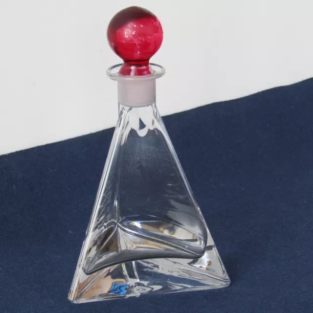 Bottiglia in cristallo di forma piramidale porta Whisky - Cognac Vintage