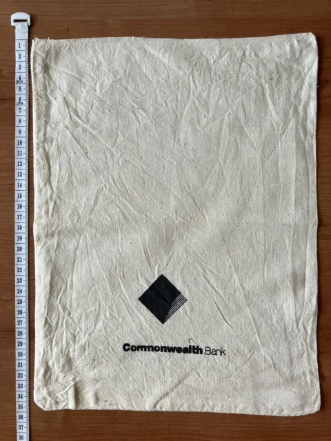 Vintage Commonwealth Bank - Calico Money Coin Bag - Very Good Condition