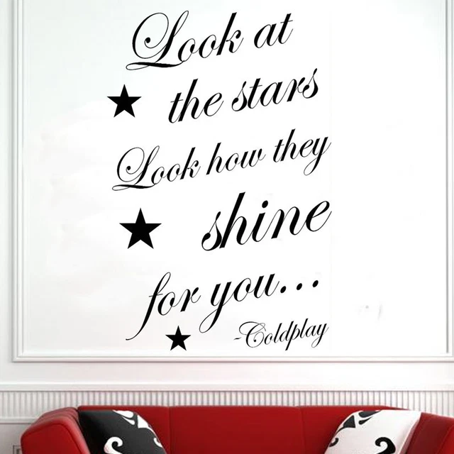 Look at the Stars - Coldplay , quote, wall sticker, wall art, Transfer, SALE!!!